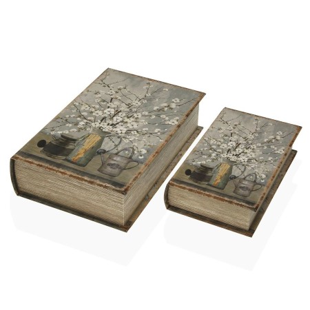 Caixa Decorativa Versa Livro Bloemen Tela Madeira MDF 7 x 27 x 18 cm de Versa, Caixas - Ref: S3410524, Preço: 16,99 €, Descon...