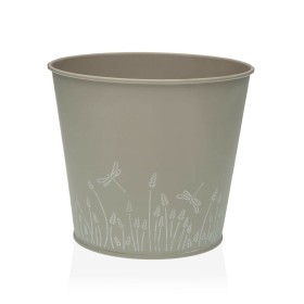 Plant pot Versa Zink Grey Metal (16 cm) by Versa, Flower Pots - Ref: S3410531, Price: 6,86 €, Discount: %