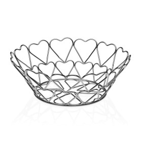 Fruit Bowl Versa Hearts Metal Steel (26 x 10 x 26 cm) by Versa, Bowls and large cups - Ref: S3410579, Price: 9,89 €, Discount: %