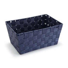 Basket Versa Dark blue Large Textile 20 x 15 x 30 cm by Versa, Cosmetic Organisers - Ref: S3410736, Price: 7,34 €, Discount: %