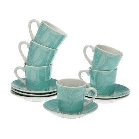 Jeu de 6 tasses avec plat Versa Elnora Porcelaine de Versa, Tasses - Réf : S3410870, Prix : 10,78 €, Remise : %