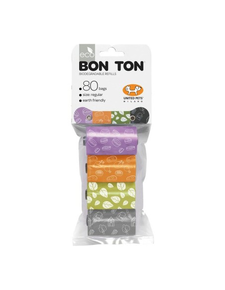 Borse igieniche United Pets Bon Ton Regular Cane Colori assortiti (4 x 20 uds) da United Pets, Sacchi e raccoglitori di escre...