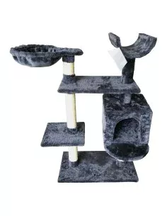 Árbol rascador para gatos Gloria 36 x 50 x 83 cm Gris Madera Acero Sisal | Tienda24 Tienda24.eu