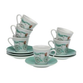 Piece Coffee Cup Set Versa Bicycle 6 Units Porcelain by Versa, Cups - Ref: S3411860, Price: 12,33 €, Discount: %