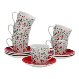 Piece Coffee Cup Set Versa Hearts 6 Units Porcelain by Versa, Cups - Ref: S3411866, Price: 22,70 €, Discount: %