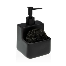 Dispensador de Sabão Home ESPRIT Preto Cinzento Creme ABS Dolomite 7 x 7 x 17,5 cm (2 Unidades) | Tienda24 - Global Online Shop Tienda24.eu