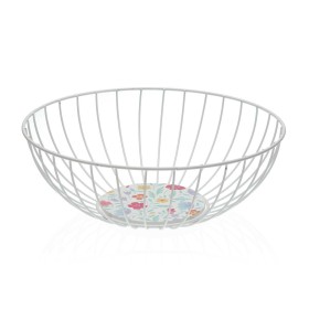 Fruit Bowl Versa Flandes Metal Steel MDF Wood 28 x 10 x 28 cm by Versa, Bowls and large cups - Ref: S3412036, Price: 9,04 €, ...