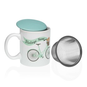 Taza con Filtro para Infusiones Versa Bicicleta Gres de Versa, Tazas - Ref: S3412074, Precio: 7,34 €, Descuento: %