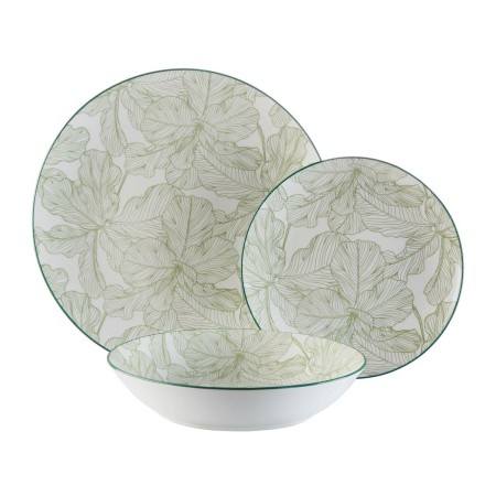 Dinnerware Set Versa Palm tree 18 Pieces Green Porcelain by Versa, Combination Sets - Ref: S3412077, Price: 36,11 €, Discount: %