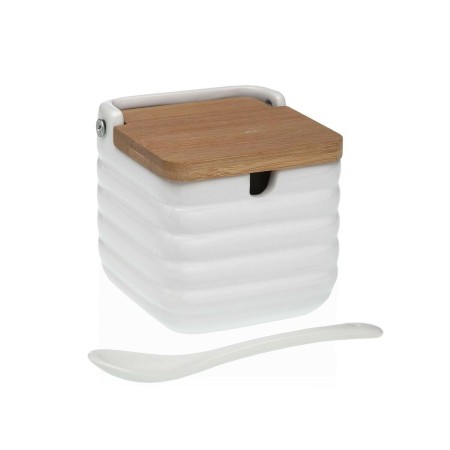 Sucrier Versa Blanc Céramique Bambou Dolomite 8,3 x 8,3 x 8,3 cm | Tienda24 - Global Online Shop Tienda24.eu