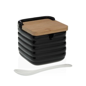 Sugar Bowl Versa Black Ceramic Bamboo Dolomite 8,3 x 8,3 x 8,3 cm by Versa, Sugar and milk - Ref: S3412173, Price: 6,28 €, Di...