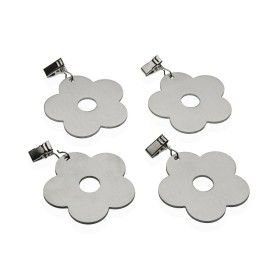 Molletta per Mantenere la Tovaglia Versa Metallo Lega di Zinco 7 x 6,8 cm Fiore 4 Pezzi di Versa, Ganci fermatovaglia - Rif: ...