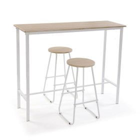 Conjunto de mesa com 2 cadeiras Versa Branco PVC Metal Madeira MDF 40 x 120 x 100 cm de Versa, Jogos de móveis - Ref: S341238...