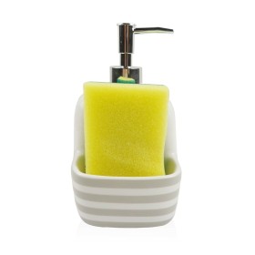 Soap Dispenser Versa Grey Ceramic Stripes 9,4 x 17,8 x 10,5 cm by Versa, Stands and dispensers - Ref: S3412529, Price: 6,45 €...