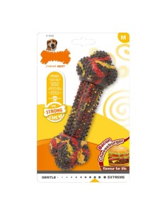 Giocattolo da mordere per cani Nylabone Strong Chew Bacon Formaggio Sandwich, Hamburger Gomma Taglia M da Nylabone, Giocattol...