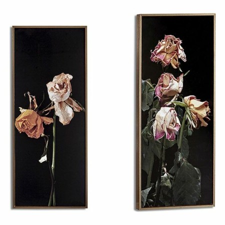 Cadre Doré Fleurs Noir Contre-plaqué (21,2 x 2 x 51,2 cm) de Gift Decor, Décorations murales - Réf : S3606487, Prix : 6,82 €,...