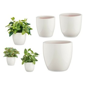 Set de pots Blanc Argile de Ibergarden, Pots de fleurs - Réf : S3606610, Prix : 14,59 €, Remise : %