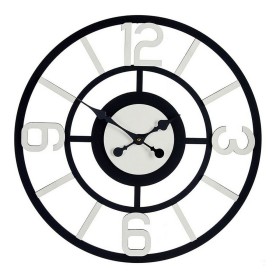 Horloge Murale Blanc Noir Métal MDF (60 x 3,5 x 60 cm) de Gift Decor, Pendules murales - Réf : S3608703, Prix : 30,03 €, Remi...