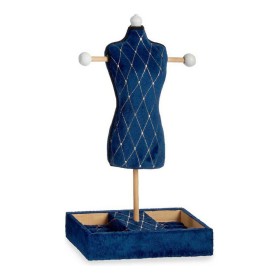 Jewellery Stand Blue Rhombus Velvet Wood (12 x 40 x 24 cm) by Gift Decor, Wardrobe Jewellery Organisers - Ref: S3608799, Pric...