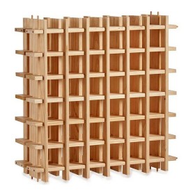 Portabottiglie Naturale Legno di pino (75 x 21,5 x 75 cm) di Kipit, Ripiani e supporti - Rif: S3608939, Prezzo: 66,13 €, Scon...