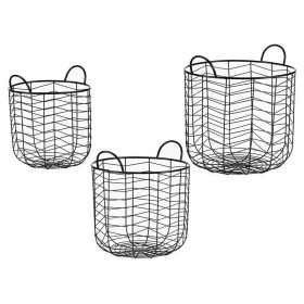 Conjunto de Cestos Preto Metal (3 pcs) de Gift Decor, Caixas - Ref: S3609029, Preço: 35,53 €, Desconto: %