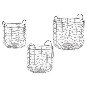 Juego de Cestos Plateado Metal (3 pcs) de Gift Decor, Cajas - Ref: S3609030, Precio: 35,53 €, Descuento: %