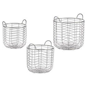 Conjunto de Cestos Prateado Metal (3 pcs) de Gift Decor, Caixas - Ref: S3609030, Preço: 42,23 €, Desconto: %