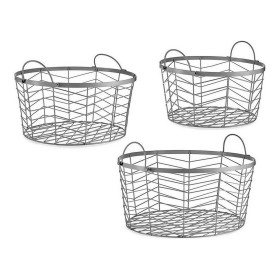 Set of Baskets Silver Metal 40 x 18 x 40 cm (3 pcs) by Gift Decor, Boxes - Ref: S3609033, Price: 16,59 €, Discount: %