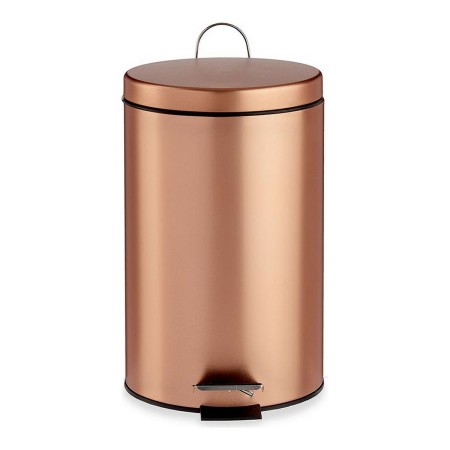 Poubelle à pédale Métal Cuivre Plastique 12 L (25 x 39,5 x 32 cm) de Berilo, Poubelles - Réf : S3609369, Prix : 22,40 €, Remi...