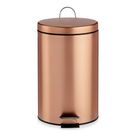 Poubelle à pédale Métal Cuivre Plastique 7 L (20,5 x 30,5 x 26 cm) de Berilo, Poubelles - Réf : S3609372, Prix : 15,49 €, Rem...