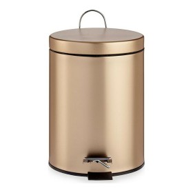 Pedal bin Golden Metal Plastic 5 L (20,5 x 27,5 x 26,5 cm) by Berilo, Bathroom Bins - Ref: S3609375, Price: 12,04 €, Discount: %