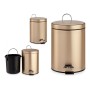 Pedal bin Golden Metal Plastic 5 L (20,5 x 27,5 x 26,5 cm) by Berilo, Bathroom Bins - Ref: S3609375, Price: 12,04 €, Discount: %