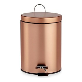 Poubelle à pédale Métal Cuivre Plastique 5 L (20,5 x 27,5 x 26,5 cm) de Berilo, Poubelles - Réf : S3609377, Prix : 12,95 €, R...