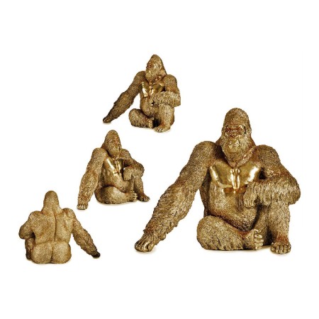 Figura Decorativa Gorila Dourado Resina (36 x 50 x 62 cm) de Gift Decor, Colecionáveis - Ref: S3609521, Preço: 62,91 €, Desco...