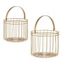 Basket Golden Metal 25 x 35 x 25 cm Cylindrical (2 pcs) by Gift Decor, Boxes - Ref: S3609569, Price: 13,81 €, Discount: %