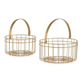 Conjunto de Cestas Dourado Metal 2 Peças de Gift Decor, Caixas e baús de arrumação - Ref: S3609592, Preço: 13,53 €, Desconto: %