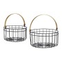 Panier Noir Doré Métal 25 x 27 x 25 cm (2 pcs) de Gift Decor, Boîtes - Réf : S3609601, Prix : 13,53 €, Remise : %