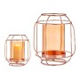 Candleholder Copper Amber Lantern Metal Glass (19 x 20 x 19 cm) | Tienda24 - Global Online Shop Tienda24.eu