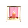 Castiçais Quadrado Cor de Rosa Dourado 14 x 15,5 x 14 cm Metal Vidro de Gift Decor, Candelabros e suportes para velas - Ref: ...