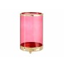 Candleholder Pink Golden Cylinder Metal Glass (12,2 x 19,5 x 12,2 cm) by Gift Decor, Candelabras and candle holders - Ref: S3...