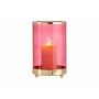 Portavelas Rosa Dorado Cilindro Metal Vidrio (12,2 x 19,5 x 12,2 cm) de Gift Decor, Candelabros y portavelas - Ref: S3609644,...