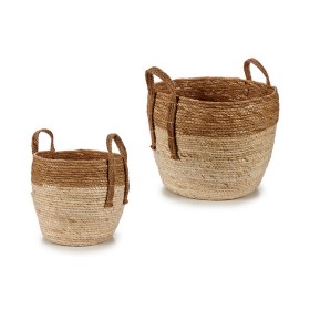 Set of Baskets Brown Natural Natural brown Straw by Gift Decor, Boxes - Ref: S3609804, Price: 24,14 €, Discount: %