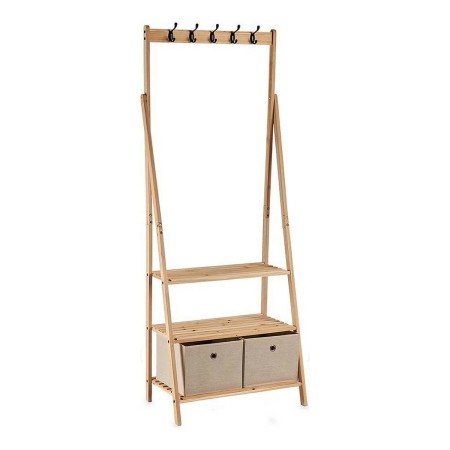 Hat stand Beige Brown Wood Cloth (40,5 x 175 x 67 cm) by Kipit, Coat Racks - Ref: S3609839, Price: 55,41 €, Discount: %