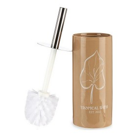 Toilet Brush Tropical Bath White Brown Silver Ceramic 9,6 x 32 x 9,6 cm by Berilo, Toilet accessories - Ref: S3609884, Price:...