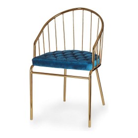 Chaise Doré Bleu Barres 51 x 81 x 52 cm de Gift Decor, Chaises - Réf : S3610375, Prix : 74,66 €, Remise : %