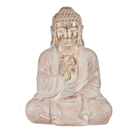 Dekorative Gartenfigur Buddha Gold Weiß Polyesterharz (23,5 x 49 x 36 cm) von Ibergarden, Statuen - Ref: S3610542, Preis: 42,...