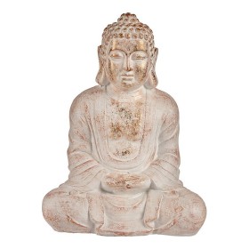 Decorative Garden Figure Buddha White/Gold Polyresin (25 x 57 x 42,5 cm) by Ibergarden, Statues - Ref: S3610556, Price: 62,42...