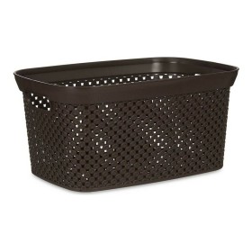 Panier Marron Plastique 10 L 24 x 17 x 35 cm de Kipit, Boîtes et coffres de rangement - Réf : S3610668, Prix : 2,09 €, Remise...