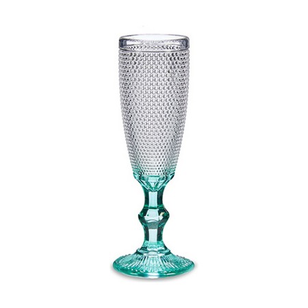 Champagne glass Turquoise Points Glass 6 Units (185 ml) by Vivalto, Champagne flute - Ref: S3610775, Price: 12,54 €, Discount: %