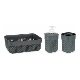 Set da Bagno Antracite Plastica (3 pcs) di Berilo, Set di accessori per il bagno - Rif: S3611047, Prezzo: 2,40 €, Sconto: %